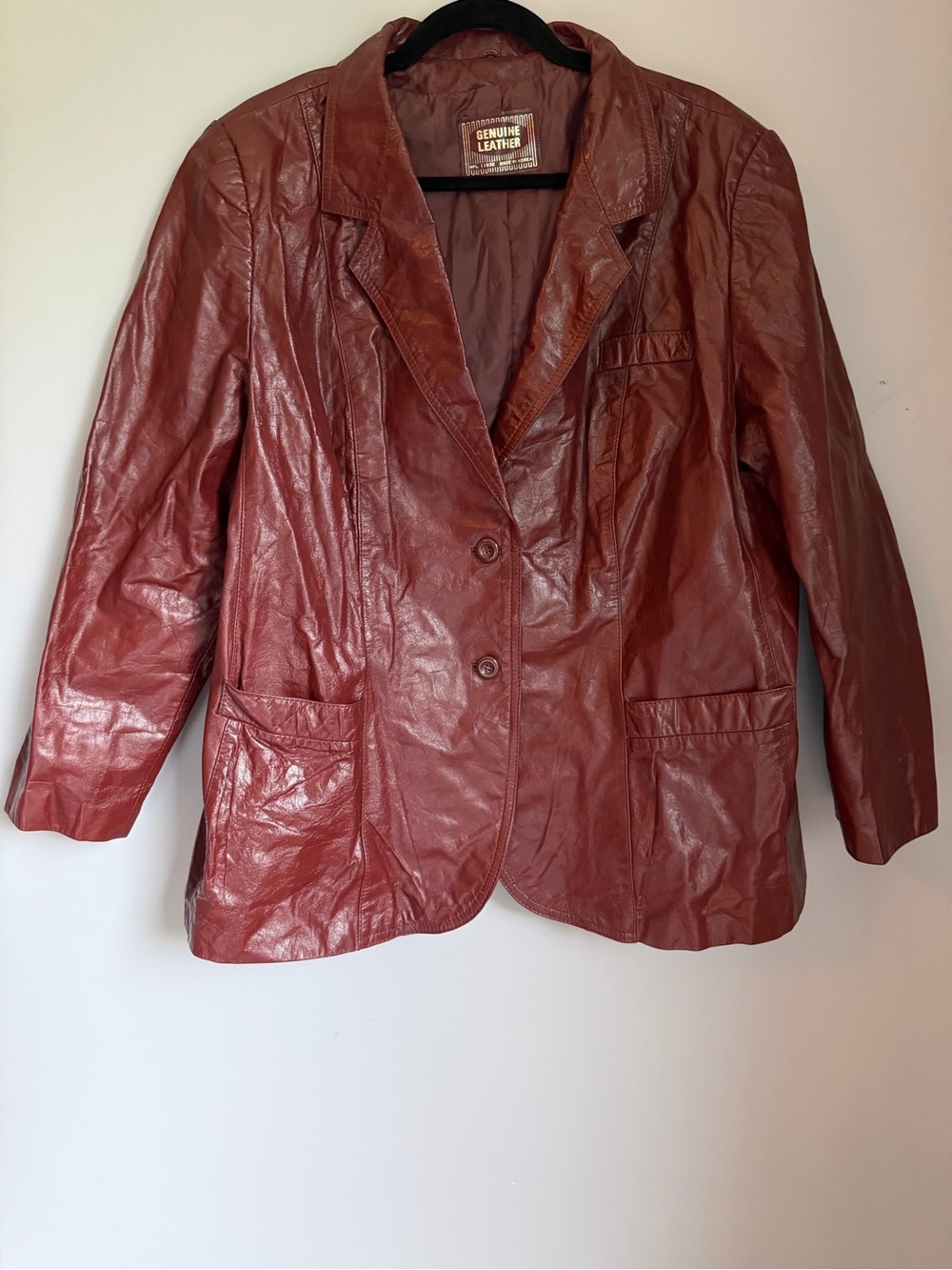 Vintage Burgandy Leather Blazer Women’s Large